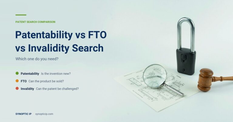 Patentability vs FTO vs Invalidity Search: Which One Do You Need?